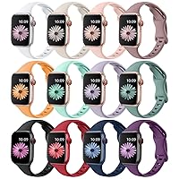 12 Pack Bands Compatible with Apple Watch Band 38mm 40mm 41mm 42mm 44mm 45mm 49mm,Slim Thin Replacement Silicone Sport Strap for iWatch Band Ultra/Ultra2 Series 9 8/7/6/5/4/3/2/1/SE/SE2