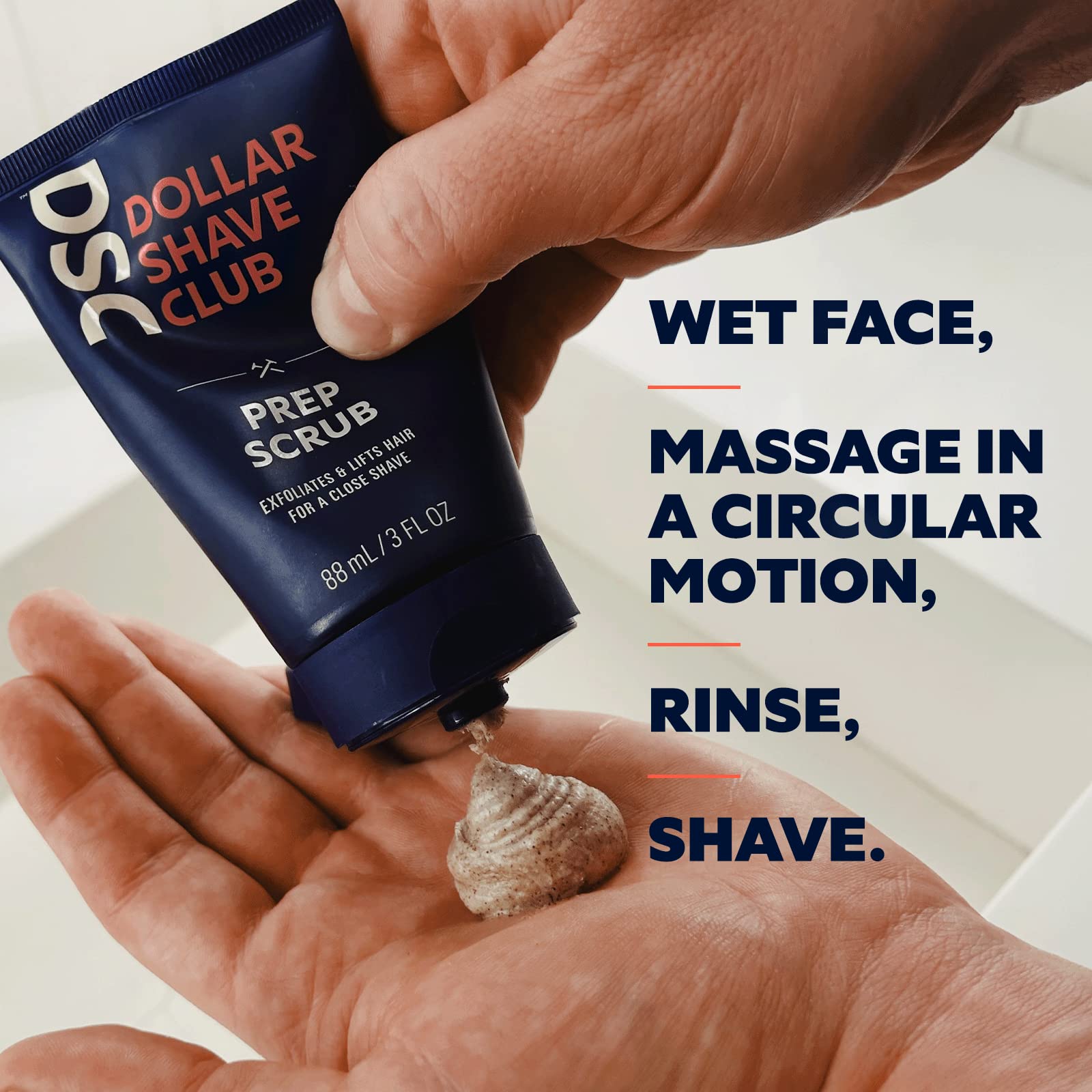 Dollar Shave Club | Prep Scrub 2 ct. | A Pre-Shave Exfoliant Scrub for Face & Body, Exfoliates Dead Skin Cells and Lifts Hairs For a Close Shave, Helps Prevent Ingrown Hairs, Exfoliating Face Scrub