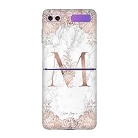 Head Case Designs Officially Licensed Nature Magick Letter M Rose Gold Floral Monogram Matte Vinyl Sticker Skin Decal Cover Compatible with Samsung Galaxy Z Flip / 5G