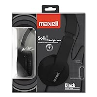 Maxell Solid2 Black Headphones - Stereo - Mini-Phone (3.5mm) - Wired - Over-The-Head - Binaural - Circumaural - Black