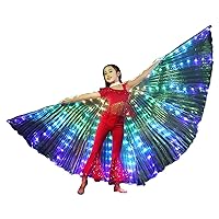 BWWNBY Belly Dance Isis Wing,LED Bar Angel Wings for Kids,Halloween Christmas Light Up Stage Wear Rave Performance Props