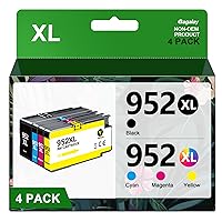 952XL Ink Cartridges Combo Pack Latest Upgrade Replacement for HP 952 XL Ink Cartridges Work with Officejet Pro 8710 7740 8715 8720 8210 8740 8725 (4 Packs, 1 Black 1Cyan 1Magenta 1Yellow)