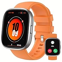 Nicely Latest 1.83 Touchscreen Smartwatch, Smart Watch 100+ Daily Exercise Modes, Built-in Sleep Quality Detection, Fitness Tracker, Call Voice Assistant Sport Modes For Men and Women Color: Orange