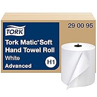 Tork Matic Soft Hand Towel Roll White H1, Advanced, High Absorbency, 6 Rolls x 900 ft, 290095