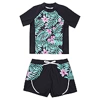 Kids Girls 2pcs Clothes Set Summer Sportswear Short Sleeve T-Shirt and Shorts Wokrout Set