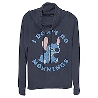 Disney Lilo Stitch Mornings Women's Long Sleeve Cowl Neck Pullover