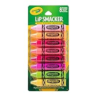 Lip Smacker Crayola Lip Balm Party Pack 8 Count, Cotton Candy, Orange, Sherbert, Watermelon, Berry, Apple, Banana
