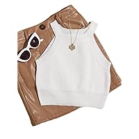 Women's Tops Women's Shirts Sexy Tops for Women Ribbed Halter Knit Top