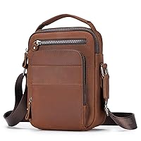 BAIGIO Genuine Leather Messenger Bag for Men Vintage Shoulder Crossbody Bags Handbag Bag Man Purse Sling Casual Day Pack