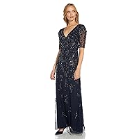 Adrianna Papell Women's Beaded Surplice Gown