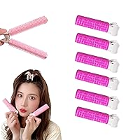 Volumizing Hair Root Clips Hair Rollers with Clip Bangs Curler DIY Hair Styling Accessories Tool Portable Hair Volume Clip Self Grip Volume Hair Root (6PC, Rose Red)