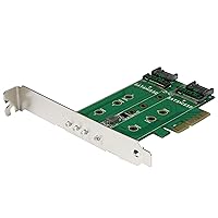 StarTech.com 3-port M.2 SSD (NGFF) Adapter Card - Supports 1x PCIe (NVMe) M.2 SSD, 2x SATA III M.2 SSDs - PCIe 3.0 Adapter (PEXM2SAT32N1)
