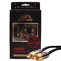 Elite Audio EA-PRO17 Professional Grade 17ft. 2-Ch Oxygen Free Copper RCA Cable - Brass Connectors, Triple Shielded Armor