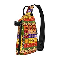 African National Patterns Print Crossbody Backpack,Travel Hiking Cross Bag Diagonally, Cycling Bag
