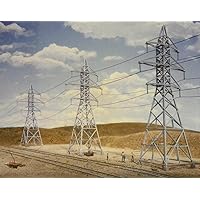 Walthers Cornerstone HO Scale Model Transmission Towers Structure Kit (Set of 4)