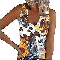 Women New Leopard Print Ribbed Knit Sleeveless T-Shirts Classic Button V-Neck Casual Fitted Tank Tops for Vacation
