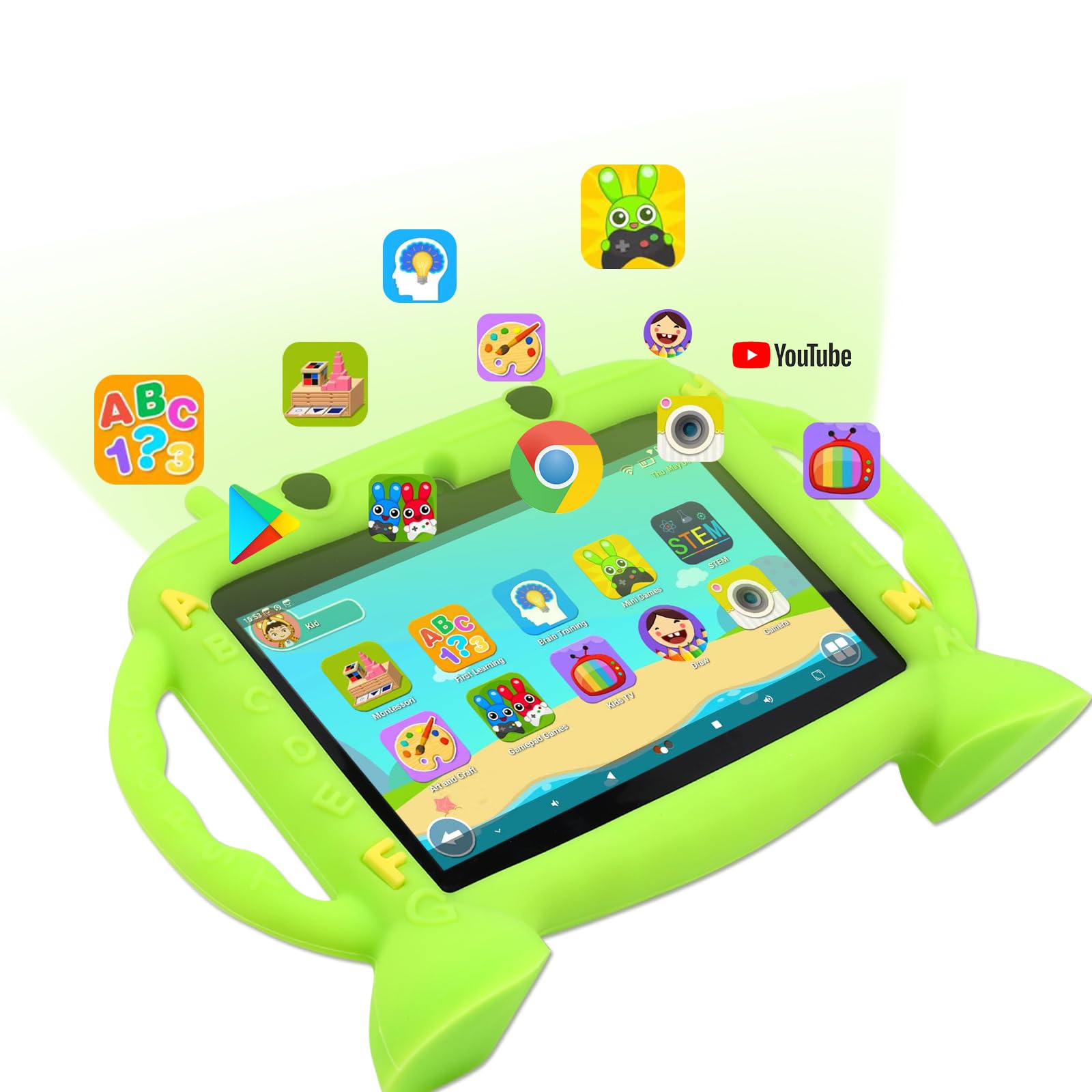 MengDash Kids Tablet, 7 inch Tablet for Kids 2-10, Educational Learning Toddler Tablet Android 11, 3GB RAM+32GB ROM Storage, Google Play YouTube, Baby Girl boy Gift