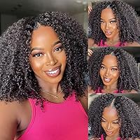 Nadula Hair 10A Kinky Curly U Part Wig Human Hair Glueless for Black Women Brazilian Remy Hair Full Head Half Kinky Wig U Shape Wigs Minimal Leave Out 150% Density Natural Color 20inch