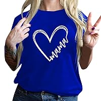Shirts for Women Short Sleeve, Valentine's Day T-Shirts for Women Trendy Casual Loose Tops Unisex Short Sleeve Crewneck Shirts Comfy Outfits 2024, Recent Orders, Tops de Mujer