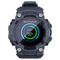 LOKMAT Attack Touch Smart Men's Watch with Waterproof Bluetooth Calling Fitness Activity Tracker Pedometer Heart Rate Meter Sleep Timer for Android iOS (Blue)