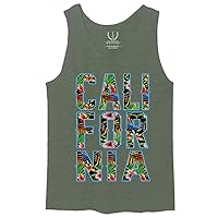 VICES AND VIRTUES Cool Summer California Republic Flowers for Men's Tank Top