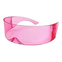 grinderPUNCH Futuristic Shield Sunglasses | Cyclops Cyberpunk Visor Glasses | 80s Alien Mono