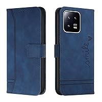 Cellphone Flip Case Compatible with Xiaomi 13 5G Wallet Case,Shockproof TPU Protective Case,PU Leather Phone Case Magnetic Flip Folio Leather Case Card Holders Protective Case (Color : Blue)