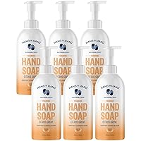 Hand in Hand Nourishing Foaming Hand Soap, 8.5 Oz., Grapefruit & Orange Blossom, Citrus Grove Scent, 6 Pack