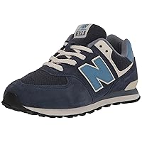 New Balance Kids 574 V1 70s Racing Lace-up Sneaker, NB NAVY/HERITAGE BLUE, 1 W Little Kid (4-8 Years)