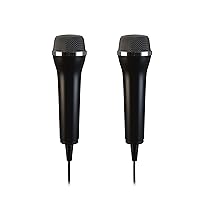 Pair Of Universal USB Microphones Compatible with Computer and Karaoke Gaming; Compatible with Wii, PS5/Playstation 5, PS4 & PC Games as SingStar, Lets Sing, We Sing; 3m cable – Black