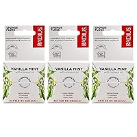 RADIUS Vanilla Mint Dental Floss 55 Yards Vegan & Non-Toxic Oral Care Boost & Designed to Help Fight Plaque Clear - Pack of 3