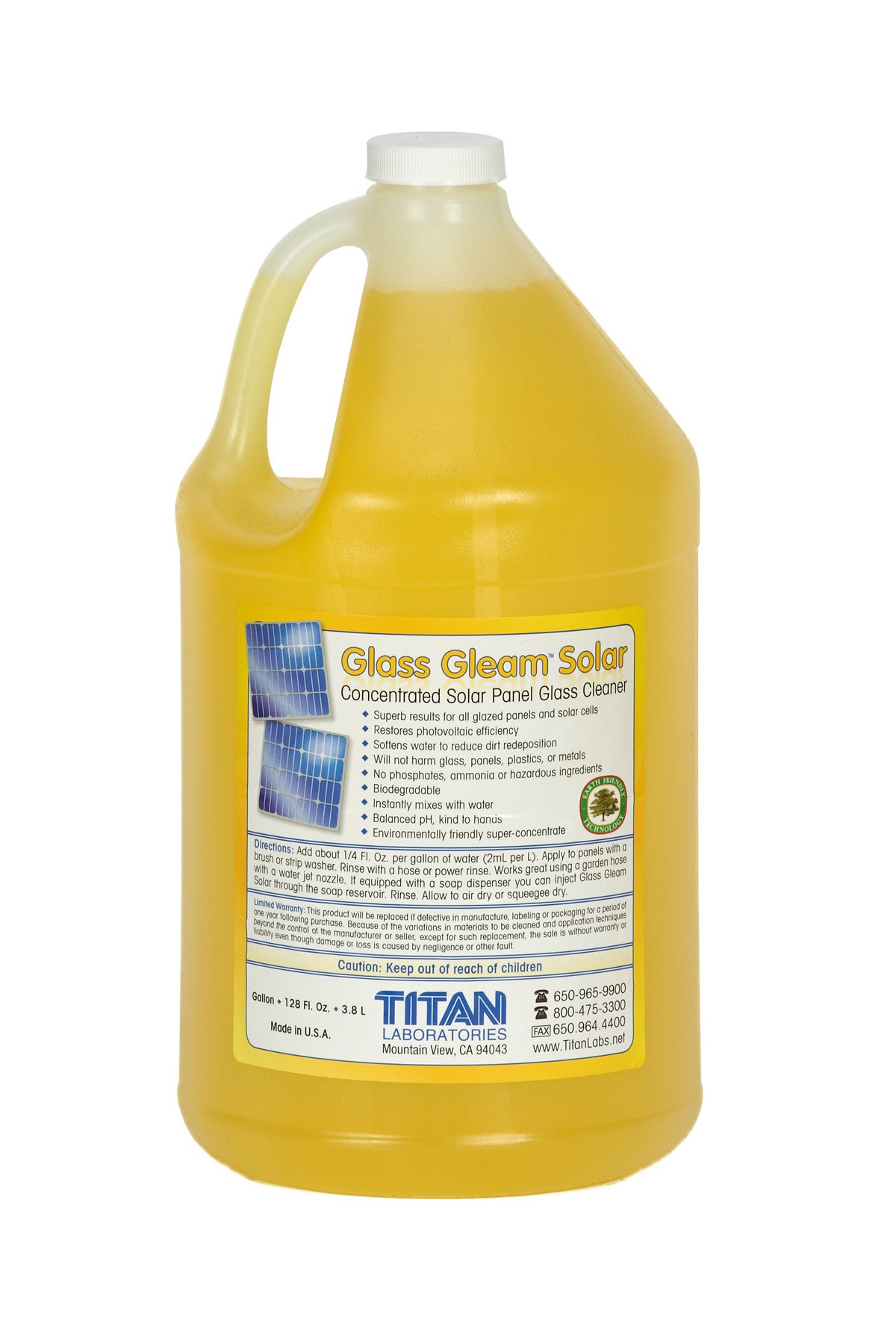 Glass Gleam Solar - Solar Panel Cleaner - Highly Concentrated - 1 Gallon Makes 500 Gallons of RTU Product (1 Gallon)