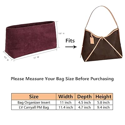  Doxo Velvet Purse Organizer Insert for Handbags,Tote Bag  Organizer Fit LV Carryall PM Bags,Multiple pockets. (PM-Wine Red-Velvet) :  Clothing, Shoes & Jewelry