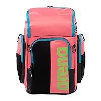 ARENA Spiky III Backpack 45 Swimming Athlete Sports Gym Rucksack Large Training Gear Equipment Swim Bag for Men and Women, 45 Liters, Pink/Soft Green