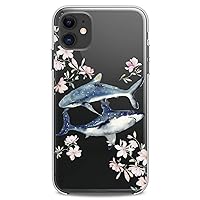 TPU Case Compatible with iPhone 15 14 13 12 11 Pro Max Plus Mini Xs Xr X 8+ 7 6 5 SE Whale Clear Shark Flowers Design Print Floral Girls Fish Cute Love Cute Flexible Silicone Slim fit Art Teen