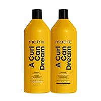 Matrix A Curl Can Dream Deep Cleansing Shampoo and Rich Hair Mask Set | Clarifying Shampoo, Removes Build Up | For Curly & Coily Hair | Silicone & Paraben Free | Manuka Honey | Packaging May Vary