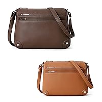 WESTBRONCO Crossbody Bags for Women, Medium Size Shoulder Handbags, Satchel Purse with Multi Zipper Pocket Coffee