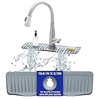 10° Slope Kitchen Sink Splash Guard Behind Faucet | 19.6 in x 5.1 in Slope Sink Faucet Mat Splash Guard | Flexible Kitchen Faucet Splash Guard Accessory | Adaptable Kitchen Splash Guard For Sink