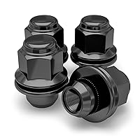 White Knight 5307BK-4 Black Lug Nuts - 12x1.5 Lug Nuts for Toyota Tacoma, OEM Factory Style Mag Lug Nut with Washer, M12x1.5 Lug Nuts (Pack of 4)
