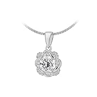 Tuscany Silver Women's Sterling Silver Rhodium Plated CZ Twisted Flower Earrings/Necklace/Bracelet