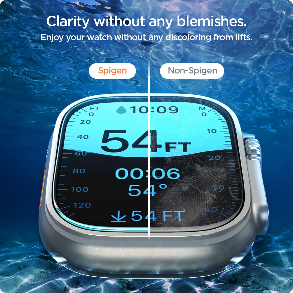 Spigen Tempered Glass Screen Protector [GlasTR EZ FIT] designed for Apple Watch Ultra (49mm) - 2 Pack