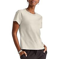 Hanes Women's Originals Cotton T-Shirt, Classic Crewneck Women's Tee, Plus Size Available