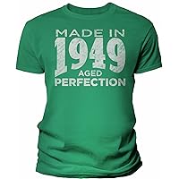 75th Birthday T-Shirt for Men - Made in 1949 Aged to Perfection - 75th Birthday Gift