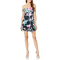 Speechless Women's Junior's Off The Shoulder Fit and Flare Dress