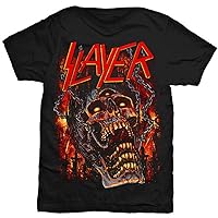 Slayer T Shirt Meat Hooks Skeleton Grave Band Logo Official Mens Black