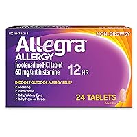 Allegra Adult Non-Drowsy Antihistamine Tablets for 12-Hour Allergy Relief, 60 mg 24 Count