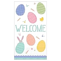 Pretty Pastels Easter Guest Towels - 32 Count, Decorative 2-Ply Paper Napkins with Easter Egg and Flower Design - Perfect for Kitchen, Bathroom, and Buffet - Includes 2 Packages of 16CT