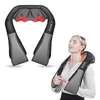 CooCoCo Shiatsu Back and Neck Massager, Heating to Relieve Deep Tissue Pain, 4D Kneading Massage to Relieve Legs, Foot Muscles, Gift for Mom Dad Men Women