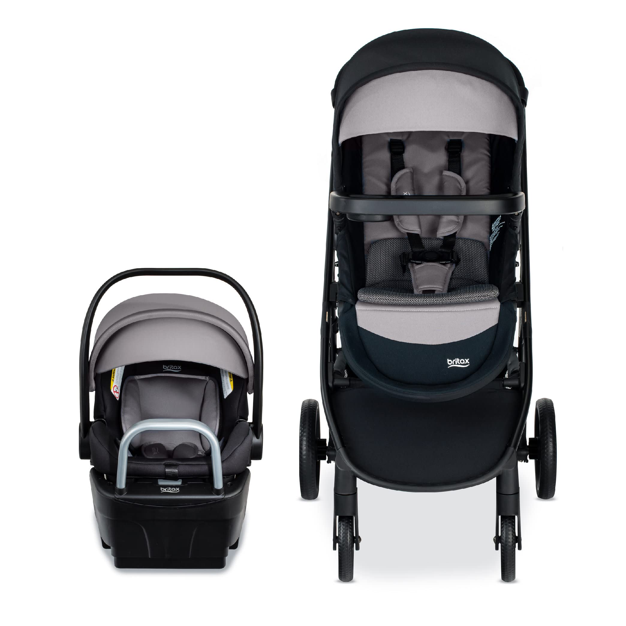 Britax Willow Brook S+ Baby Travel System, Infant Car Seat and Stroller Combo with Alpine Base, ClickTight Technology, SafeWash Insert and Cover, Graphite Onyx