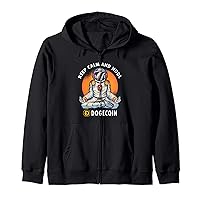 Keep Calm And Hodl Dogecoin Crypto Doge Cryptocurrency Meme Zip Hoodie